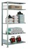 Fachbodenregal Stecksystem, Anbauregal, beidseitig nutzbar, H1000xB1300xT400 mm, 2 Fachböden, Fachlast 250 kg, sendzimirverzinkt