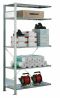 Fachbodenregal Stecksystem, Anbauregal, einseitig nutzbar, H1500xB750xT600 mm, 3 Fachböden, Fachlast 150 kg, sendzimirverzinkt