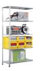 Fachbodenregal Schraubsystem, Anbauregal, H3000xB1000xT600, 7 Fachböden, Fachlast 150kg, RAL 7035 lichtgrau