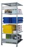 Fachbodenregal Stecksystem, Anbauregal, beidseitig nutzbar, H2000xB1000xT600, 5 Fachböden, Fachlast 85kg, RAL 5010 enzianblau / verzinkt