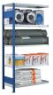 Fachbodenregal Stecksystem, Anbauregal, beidseitig nutzbar, H1800xB1000xT400, 4 Fachböden, Fachlast 330kg, RAL 5010 enzianblau / verzinkt
