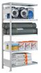 Fachbodenregal Stecksystem, Anbauregal, beidseitig nutzbar, H3500xB1000xT400, 7 Fachböden, Fachlast 330kg, RAL 7035 lichtgrau