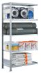Fachbodenregal Stecksystem, Anbauregal, beidseitig nutzbar, H3000xB1000xT500, 7 Fachböden, Fachlast 330kg, sendzimirverzinkt