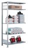 Fachbodenregal Stecksystem, Anbauregal, beidseitig nutzbar, H1800xB750xT300, 4 Fachböden, Fachlast 85kg, sendzimirverzinkt