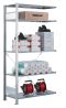 Fachbodenregal Stecksystem, Anbauregal, einseitig nutzbar, H1800xB1000xT500, 4 Fachböden, Fachlast 85kg, sendzimirverzinkt