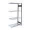 Fachbodenregal Stecksystem, Anbauregal, beidseitig nutzbar, H1800xB1000xT300 mm, 4 Fachböden, Fachlast 150 kg, schwarz / verzinkt