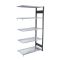 Fachbodenregal Stecksystem, Anbauregal, beidseitig nutzbar, H2300xB1000xT400 mm, 5 Fachböden, Fachlast 330 kg, schwarz / verzinkt