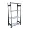 Fachbodenregal Stecksystem, Grundregal, beidseitig nutzbar, H1800xB750xT300 mm, 4 Fachböden, Fachlast 150 kg, schwarz / verzinkt