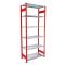 Fachbodenregal Stecksystem, Grundregal, beidseitig nutzbar, H2500xB750xT300 mm, 6 Fachböden, Fachlast 250 kg, RAL 3000 feuerrot / verzinkt