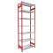 Fachbodenregal Stecksystem, Grundregal, beidseitig nutzbar, H3000xB750xT300 mm, 7 Fachböden, Fachlast 250 kg, RAL 3000 feuerrot / verzinkt