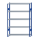 Fachbodenregal Stecksystem, Grundregal, beidseitig nutzbar, H2000xB1300xT300, 5 Fachböden, Fachlast 150kg, RAL 5010 enzianblau / verzinkt