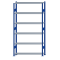 Fachbodenregal Stecksystem, Grundregal, beidseitig nutzbar, H2500xB1300xT300, 6 Fachböden, Fachlast 150kg, RAL 5010 enzianblau / verzinkt