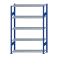 Fachbodenregal Stecksystem, Grundregal, beidseitig nutzbar, H2000xB1300xT400, 5 Fachböden, Fachlast 150kg, RAL 5010 enzianblau / verzinkt