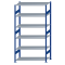 Fachbodenregal Stecksystem, Grundregal, beidseitig nutzbar, H2500xB1300xT600, 6 Fachböden, Fachlast 150kg, RAL 5010 enzianblau / verzinkt