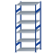 Fachbodenregal Stecksystem, Grundregal, beidseitig nutzbar, H2500xB1000xT800, 6 Fachböden, Fachlast 150kg, RAL 5010 enzianblau / verzinkt