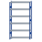 Fachbodenregal Stecksystem, Grundregal, beidseitig nutzbar, H2500xB1300xT300, 6 Fachböden, Fachlast 250kg, RAL 5010 enzianblau / verzinkt