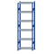 Fachbodenregal Stecksystem, Grundregal, beidseitig nutzbar, H2500xB750xT300, 6 Fachböden, Fachlast 250kg, RAL 5010 enzianblau / verzinkt