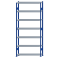 Fachbodenregal Stecksystem, Grundregal, beidseitig nutzbar, H3000xB1300xT300, 7 Fachböden, Fachlast 250kg, RAL 5010 enzianblau / verzinkt