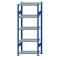 Fachbodenregal Stecksystem, Grundregal, beidseitig nutzbar, H2000xB750xT400, 5 Fachböden, Fachlast 250kg, RAL 5010 enzianblau / verzinkt