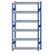 Fachbodenregal Stecksystem, Grundregal, beidseitig nutzbar, H2500xB1300xT400, 6 Fachböden, Fachlast 250kg, RAL 5010 enzianblau / verzinkt