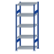 Fachbodenregal Stecksystem, Grundregal, beidseitig nutzbar, H2000xB750xT500, 5 Fachböden, Fachlast 250kg, RAL 5010 enzianblau / verzinkt