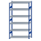 Fachbodenregal Stecksystem, Grundregal, beidseitig nutzbar, H2500xB1300xT500, 6 Fachböden, Fachlast 250kg, RAL 5010 enzianblau / verzinkt