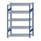 Fachbodenregal Stecksystem, Grundregal, beidseitig nutzbar, H2000xB1300xT600, 5 Fachböden, Fachlast 250kg, RAL 5010 enzianblau / verzinkt
