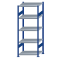 Fachbodenregal Stecksystem, Grundregal, beidseitig nutzbar, H2000xB750xT600, 5 Fachböden, Fachlast 250kg, RAL 5010 enzianblau / verzinkt