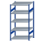 Fachbodenregal Stecksystem, Grundregal, beidseitig nutzbar, H2000xB1000xT800, 5 Fachböden, Fachlast 250kg, RAL 5010 enzianblau / verzinkt