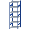Fachbodenregal Stecksystem, Grundregal, beidseitig nutzbar, H2500xB750xT800, 6 Fachböden, Fachlast 250kg, RAL 5010 enzianblau / verzinkt