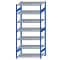 Fachbodenregal Stecksystem, Grundregal, beidseitig nutzbar, H3000xB1300xT800, 7 Fachböden, Fachlast 250kg, RAL 5010 enzianblau / verzinkt