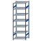 Fachbodenregal Stecksystem, Grundregal, beidseitig nutzbar, H3000xB1000xT800, 7 Fachböden, Fachlast 250kg, RAL 5010 enzianblau / verzinkt