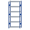 Fachbodenregal Stecksystem, Grundregal, beidseitig nutzbar, H2500xB1000xT400, 6 Fachböden, Fachlast 85kg, RAL 5010 enzianblau / verzinkt