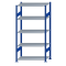 Fachbodenregal Stecksystem, Grundregal, beidseitig nutzbar, H2000xB1000xT500, 5 Fachböden, Fachlast 85kg, RAL 5010 enzianblau / verzinkt
