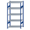 Fachbodenregal Stecksystem, Grundregal, beidseitig nutzbar, H2000xB1000xT600, 5 Fachböden, Fachlast 85kg, RAL 5010 enzianblau / verzinkt