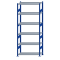 Fachbodenregal Stecksystem, Grundregal, beidseitig nutzbar, H2500xB1000xT400, 6 Fachböden, Fachlast 330kg, RAL 5010 enzianblau / verzinkt