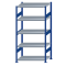 Fachbodenregal Stecksystem, Grundregal, beidseitig nutzbar, H2000xB1000xT600, 5 Fachböden, Fachlast 330kg, RAL 5010 enzianblau / verzinkt