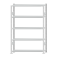 Fachbodenregal Stecksystem, Grundregal, beidseitig nutzbar, H2000xB1300xT300, 5 Fachböden, Fachlast 150kg, RAL 7035 lichtgrau