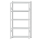 Fachbodenregal Stecksystem, Grundregal, beidseitig nutzbar, H2000xB1000xT300, 5 Fachböden, Fachlast 150kg, RAL 7035 lichtgrau