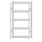 Fachbodenregal Stecksystem, Grundregal, beidseitig nutzbar, H2000xB1000xT400, 5 Fachböden, Fachlast 150kg, RAL 7035 lichtgrau