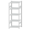 Fachbodenregal Stecksystem, Grundregal, beidseitig nutzbar, H2000xB750xT600, 5 Fachböden, Fachlast 150kg, RAL 7035 lichtgrau
