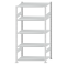 Fachbodenregal Stecksystem, Grundregal, beidseitig nutzbar, H2000xB1000xT600, 5 Fachböden, Fachlast 150kg, RAL 7035 lichtgrau