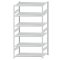 Fachbodenregal Stecksystem, Grundregal, beidseitig nutzbar, H2500xB1300xT800, 6 Fachböden, Fachlast 150kg, RAL 7035 lichtgrau