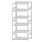 Fachbodenregal Stecksystem, Grundregal, beidseitig nutzbar, H2500xB1000xT800, 6 Fachböden, Fachlast 150kg, RAL 7035 lichtgrau
