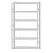 Fachbodenregal Stecksystem, Grundregal, beidseitig nutzbar, H2500xB1300xT300, 6 Fachböden, Fachlast 250kg, RAL 7035 lichtgrau