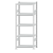 Fachbodenregal Stecksystem, Grundregal, beidseitig nutzbar, H2000xB750xT400, 5 Fachböden, Fachlast 250kg, RAL 7035 lichtgrau