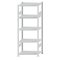 Fachbodenregal Stecksystem, Grundregal, beidseitig nutzbar, H2000xB750xT500, 5 Fachböden, Fachlast 250kg, RAL 7035 lichtgrau