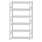 Fachbodenregal Stecksystem, Grundregal, beidseitig nutzbar, H2500xB1300xT500, 6 Fachböden, Fachlast 250kg, RAL 7035 lichtgrau