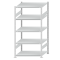Fachbodenregal Stecksystem, Grundregal, beidseitig nutzbar, H2000xB1000xT800, 5 Fachböden, Fachlast 250kg, RAL 7035 lichtgrau