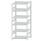 Fachbodenregal Stecksystem, Grundregal, beidseitig nutzbar, H2500xB1000xT800, 6 Fachböden, Fachlast 250kg, RAL 7035 lichtgrau